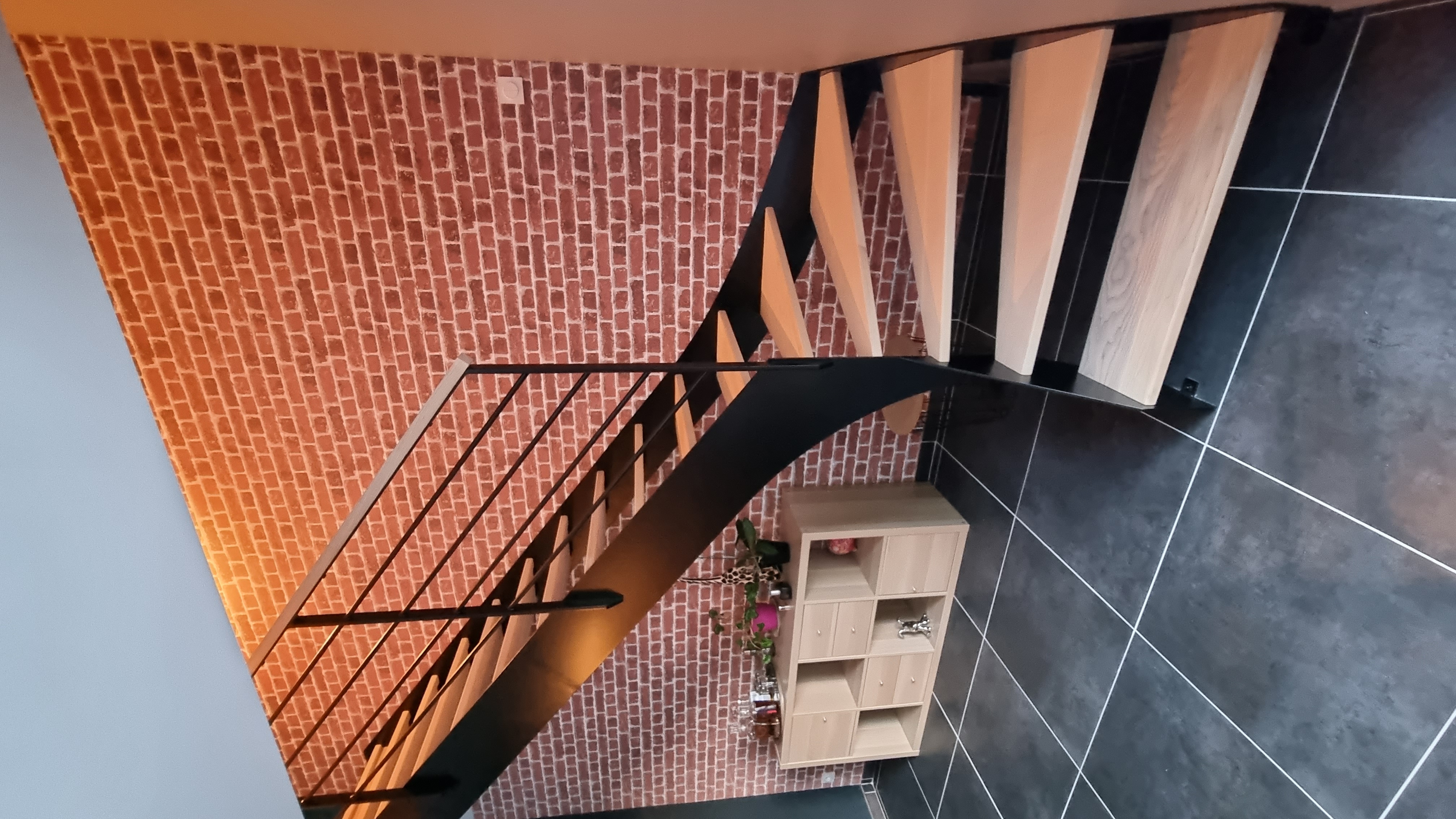 Escalier métal et bois de forme : Escalier Quart tournant à gauche
